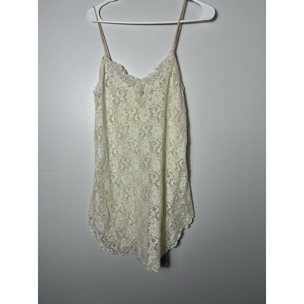 Vintage Magic Night By Cinema Etoile Sz M Lace Slip Cream Y2K Coquette - Picture 1 of 9